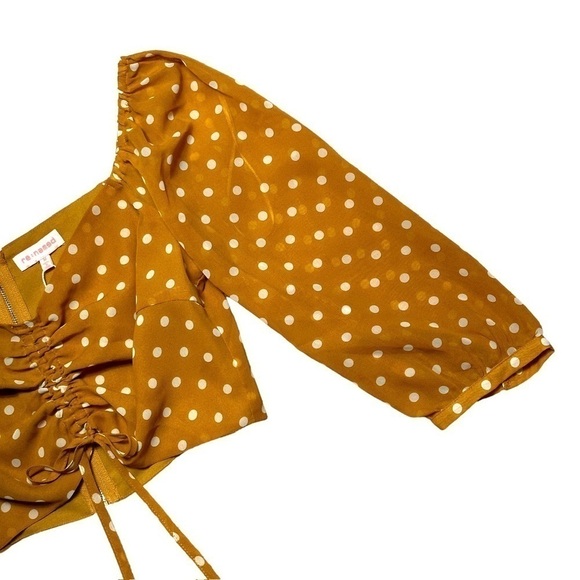 Re:named Off the Shoulder Puffy Mid Sleeve Tan Crop Top | U.S. Woman’s Medium - Picture 4 of 8